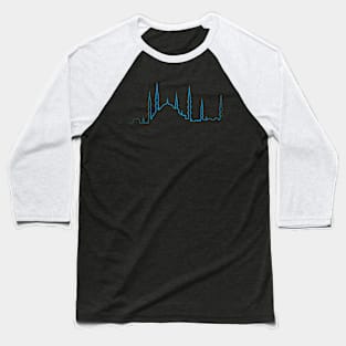 Lineart Blue Mosque Silhouette Baseball T-Shirt